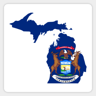 MI State Flag, Proud Michigan Native Magnet